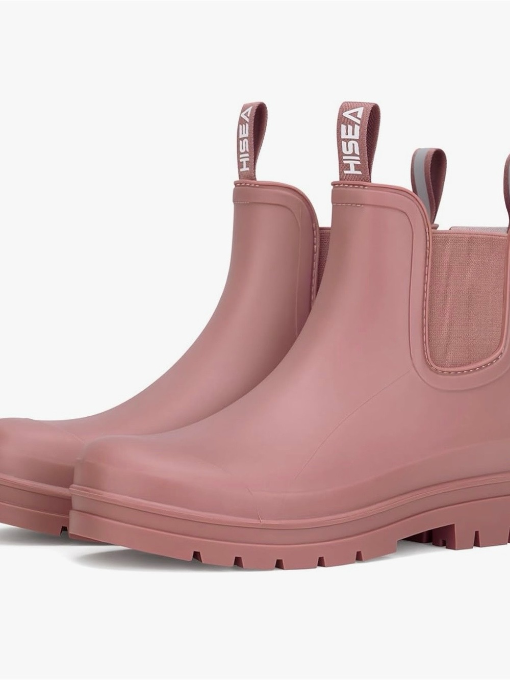 HISEA Dusty Rose Chelsea Rain Ankle Boots